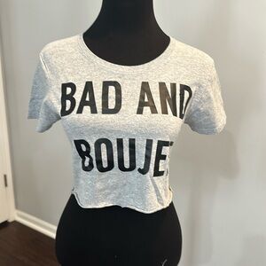 New Gray Crop Top “Bad and Boujee”